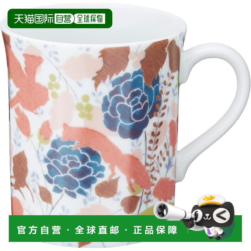 Narumi鸣海 狐狸与花水杯/马克杯少女心带礼盒 280cc陶瓷瓷器手柄图片