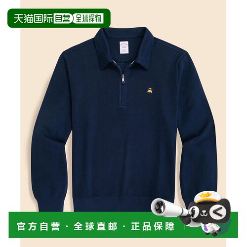 日本直邮GF Logo 棉质针织半拉链连帽套头卫衣短袖