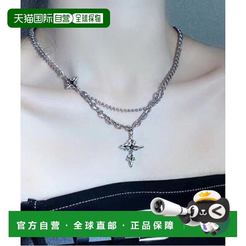 1h可退 日本直邮MASHIRO 混合链条十字架吊坠项链 AC25063