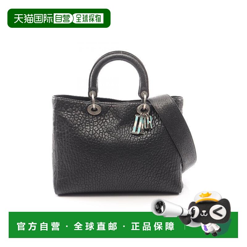 日本直邮中古二奢Dior迪奥女包A级95新2WAY两用款牛皮斜挎包黑色图片