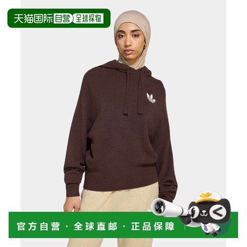 日本直邮adidas 三叶草 女士 宽松针织连帽衫 IA4【付后1h可退】