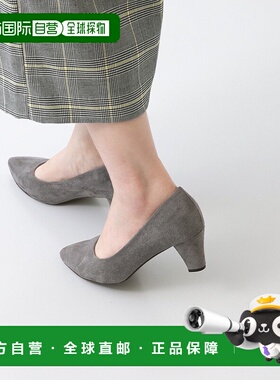 【日本直邮】Menue menue flyly 4E 粗跟尖头 6 高跟鞋（灰色女鞋