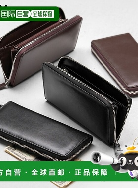 日本直邮MURA 长款钱包 山羊皮 男士真皮 大容量收纳 圆形拉链卡
