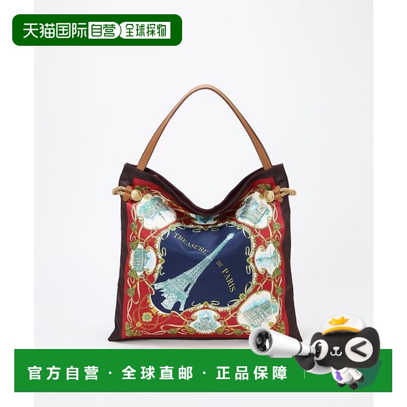 1h可退 日本直邮【TREASURE TOPKAPI】柔和缎面丝巾图案手提包