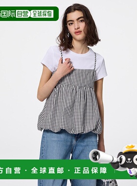 日潮跑腿GU极优 泡泡下摆吊带背心 88 BLACK WOMEN XS 356703