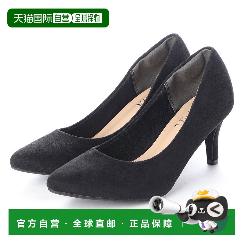 【日本直邮】Vivian 尖头7cm漂亮高跟鞋（黑色麂皮）女鞋