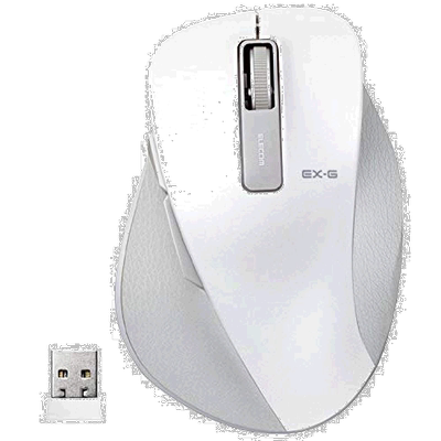 【日本直邮】ELECOM无线鼠标 包接收器 中号 5键 白M-XGM10DBWH