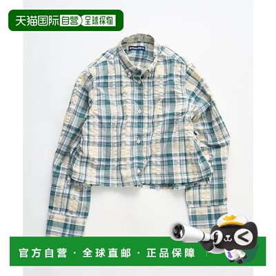 1h可退 日本直邮NAUTICA JEANS CO. 女士剪裁设计格纹短袖衬衫 11