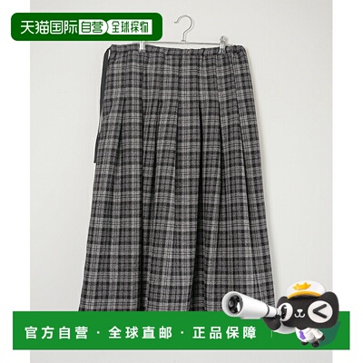 日本直邮ina(伊娜)羊毛格纹裙长款百褶裙[254148]