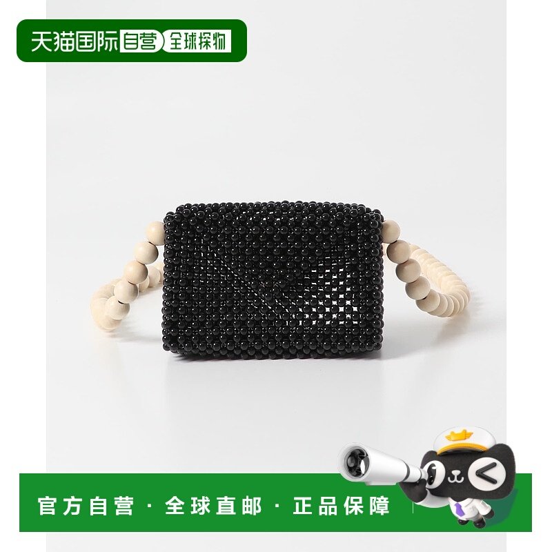 1h可退 日本直邮TOOS 女士木珠单肩包 圆形木质手柄 2024秋冬新款