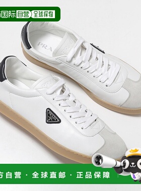 日本直邮PRADA LANE 男士低帮麂皮和皮革运动鞋 (2EE394 Y5T)饰有