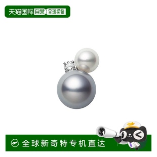 女款 珍珠白 日潮跑腿Mikimoto御木本 珍珠钻石别针胸针 1.8cm