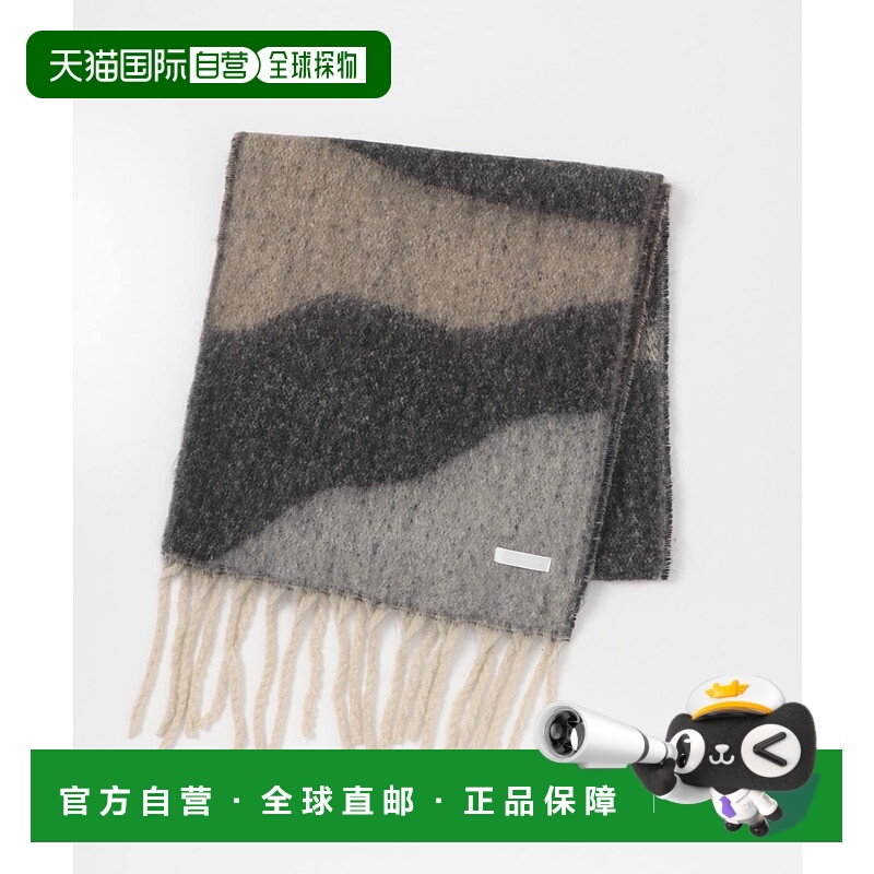 1h可退 日本直邮SENSE OF PLACE 男装 大尺寸图案仿毛绒围巾 宽松