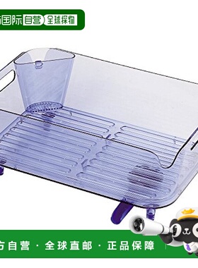 【日本直邮】Pearl Metal珍珠金属 沥水架蓝色 38×24×15透明 HB