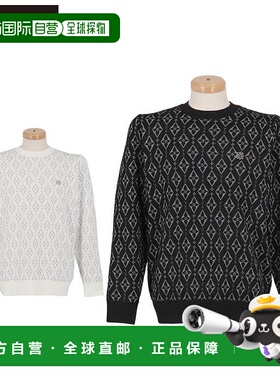 日本直邮St. Andrews 男士钻石标志提花长袖圆领针织套头衫 (042-