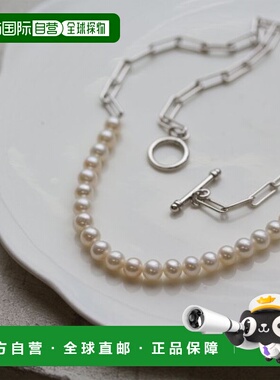 1h可退 日本直邮cui-cui SV925银镀金/镀铑 珍珠链条项链 银色 fr