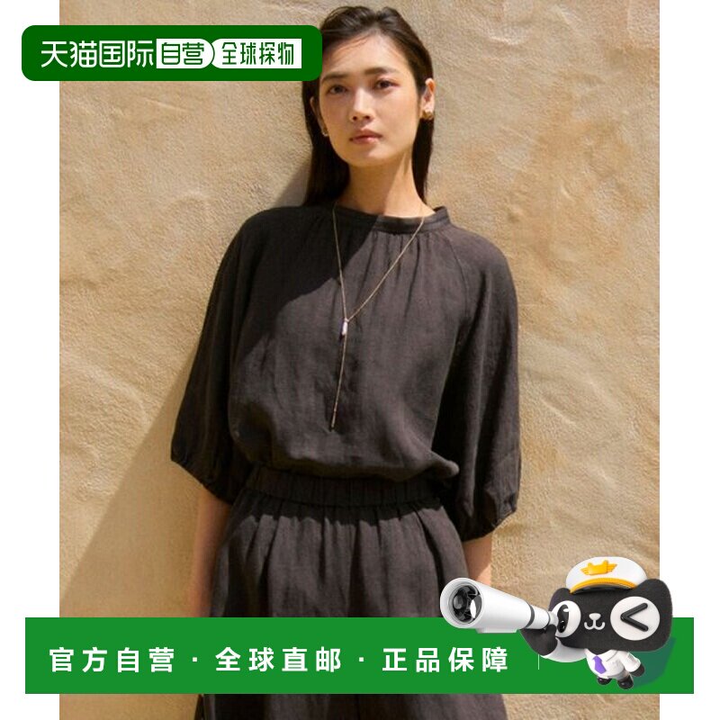23区 可机洗LIBECO亚麻泡泡袖衬衫通勤图片
