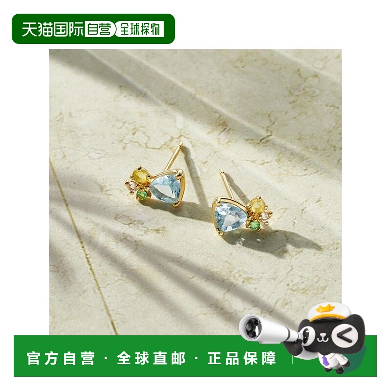 日本直邮日潮4度C 4℃ K10黄金耳钉142426153002生日蓝宝石耳环