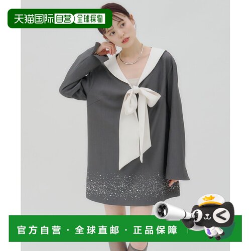 日本直邮lilium 女士 缎面水手领亮片迷你连衣裙 MYZ1062109A0006