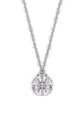 日潮跑腿Mikimoto御木本 女款钻石圆盘表盘项链 白金 65cm GP-964