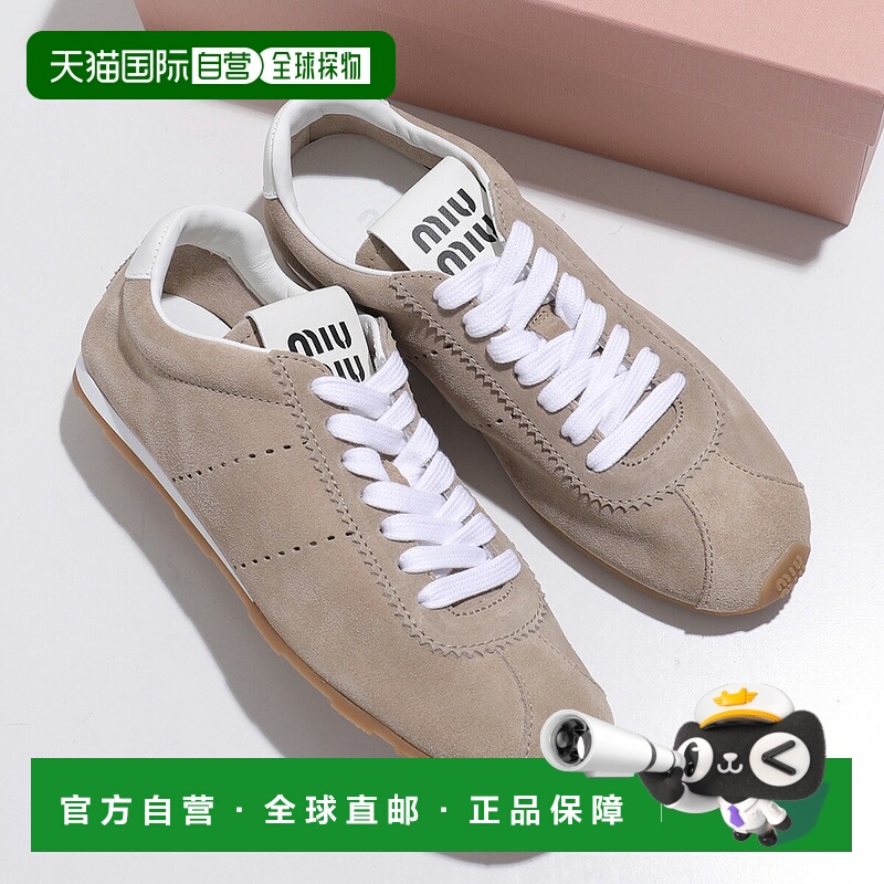 日本直邮Miu Miu Plume 运动鞋 5E114E 054 女士绒面革低帮鞋 F0F