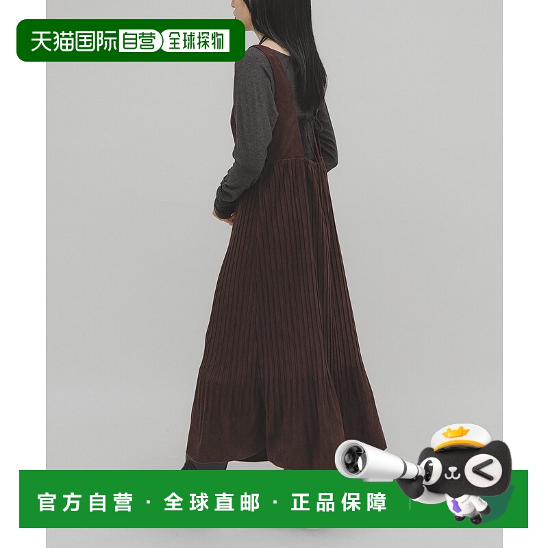 1h可退 日本直邮KBF 女装 Peach Skin 质感 百褶连衣裙 后背蝴蝶