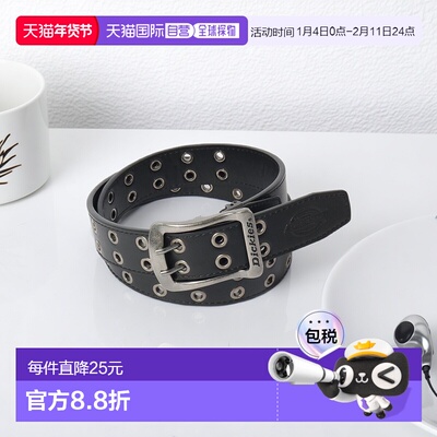 日本直邮Dickies W双环PU皮带40mm双环扣休闲腰带 DS0126C