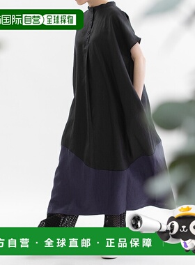 1h可退 日本直邮nop de nod 女装 麻 波浪拼接 2way连衣裙 自然垂