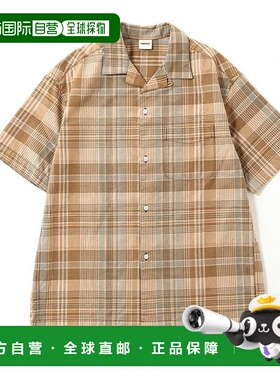 日本直邮UNDYED男装有机棉马德拉斯格纹短袖衬衫 UNS25SSH015