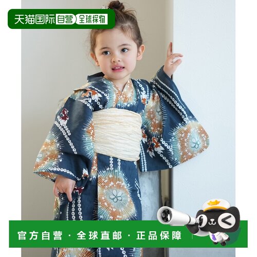 1h可退 日本直邮ひよこ商店 儿童 男女同款 浴衣连衣裙2件套 7348