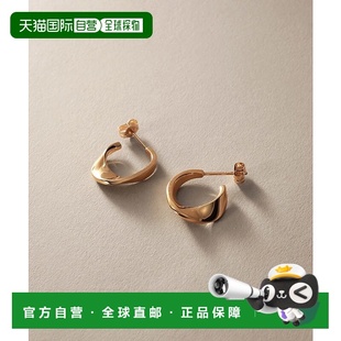 日潮跑腿COCOSHNIK K10 扁平扭曲环状耳钉 405-76712耳环配饰