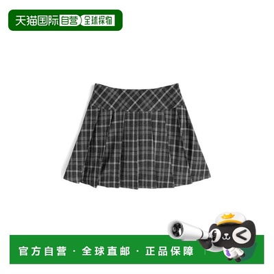日本直邮日潮 GRL内衬安全裤格子百褶半身裙迷你裙裙子DK1585