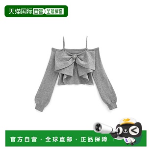 日本直邮日潮 GRL 别针装饰露肩蝴蝶结针织上衣 lt42