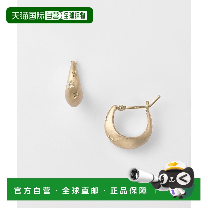 1h可退 日本直邮agete 阿卡朵 女士 K5材质 立体造型 钻石耳钉（0