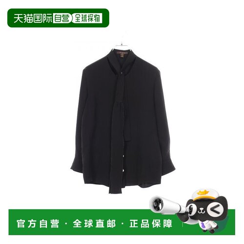 日本直邮中古二奢LV路易威登女A级95新blouse女士衬衫丝绸上衣黑