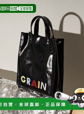 日本直邮GRAIN 女装 2WAY设计 彩色徽章logo 仿皮托特包 CPZ10524