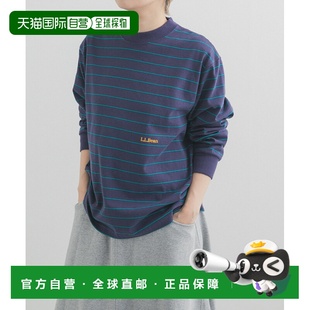 1h可退 日本直邮L.L.Bean JAPAN EDITION 女装 长袖条纹T恤 全棉
