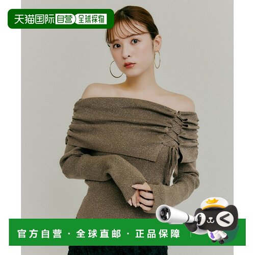 日本直邮olu. 女装 露肩丝带亮片针织衫 OL25NAC01