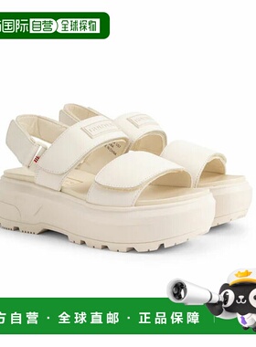 日本直邮Hunter 中性款 City Liber 帆布奶油色皮革高跟凉鞋（UFD