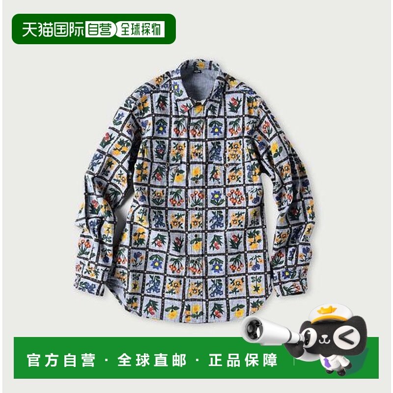 1h可退 日本直邮45R 908印度手织棉花卉东方衬衫