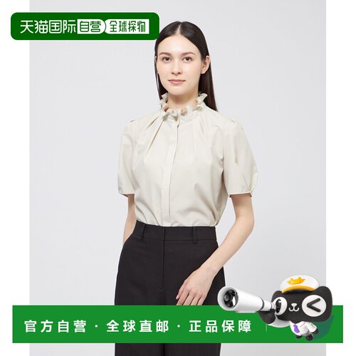 日本直邮EPOCA 女装 matte塔夫绸荷叶边立领衬衫 M5M30726__