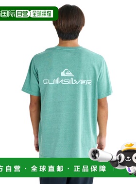 日本直邮Quiksilver 男士双 logo 半袖 T 恤 25SUQST252013 绿色