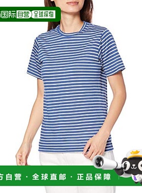【日本直邮】Mizuno美津浓 条纹短袖衫B2MA0228女式 深蓝色 M高档