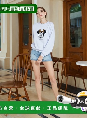 1h可退 日本直邮PUBLUX 男女同款 加绒加厚 米妮老鼠印花宽松卫衣