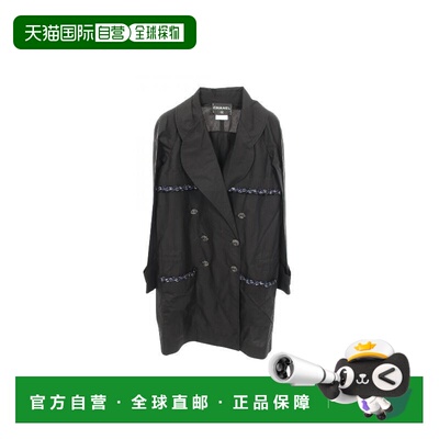日本直邮中古Chanel香奈儿女A级95新coat外套帆布外套黑色