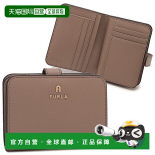 ARE000 WP00315 日本直邮FURLA 山茶花迷你对折钱包米色女士FURLA