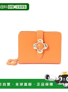 1h可退 日本直邮Hashibami 女士金色花扣牛皮钱包 61640322811