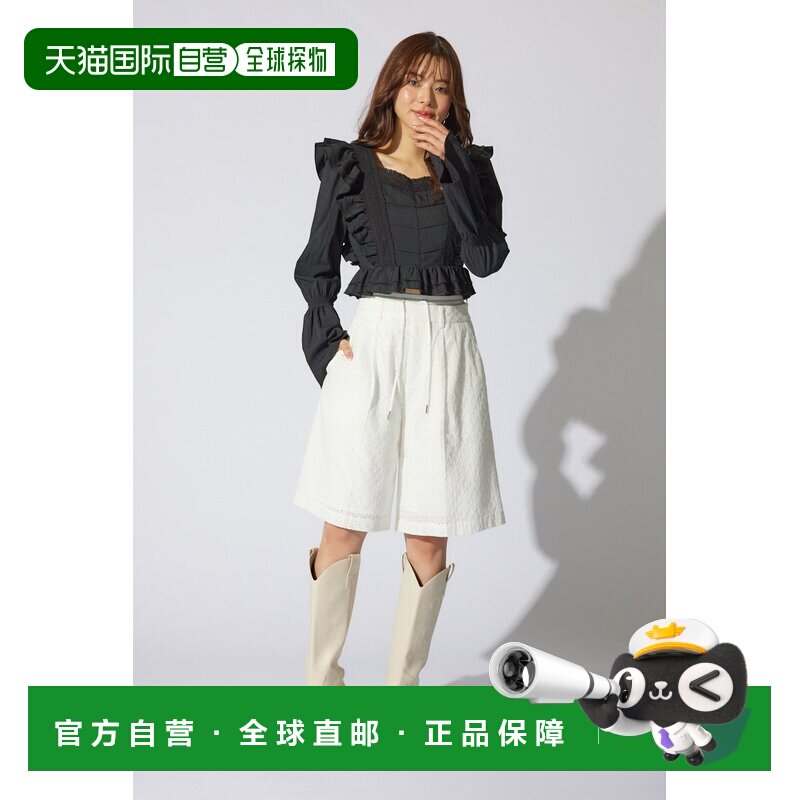 日本直邮棉质蕾丝刚好腰围半长裤