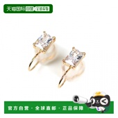 1h可退 日本直邮cui cuiK10YG黄金材质方形锆石耳环774565cuicui