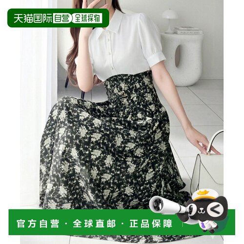1h可退 日本直邮mily bilet 女装 无袖花柄拼接高腰长裙连衣裙 mi